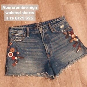 Abercrombie high waisted embroidered shorts